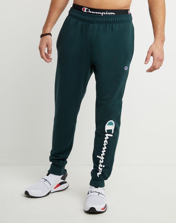 Champion Joggingbroek Heren - Groen - Powerblend Fleece Script Logo ( 216734-RHC )